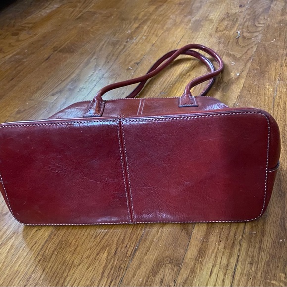 Fossil Leather Tote Handbag Red Medium - Picture 9 of 10